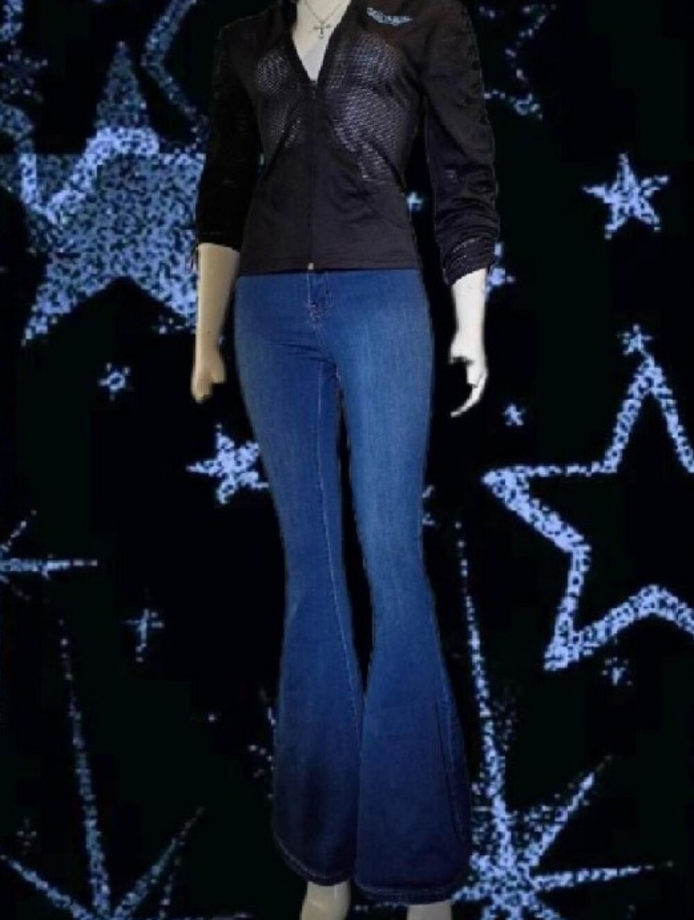 Y2K JC & JQ Women's Size Small High Waisted Flare Denim Blue Jeans